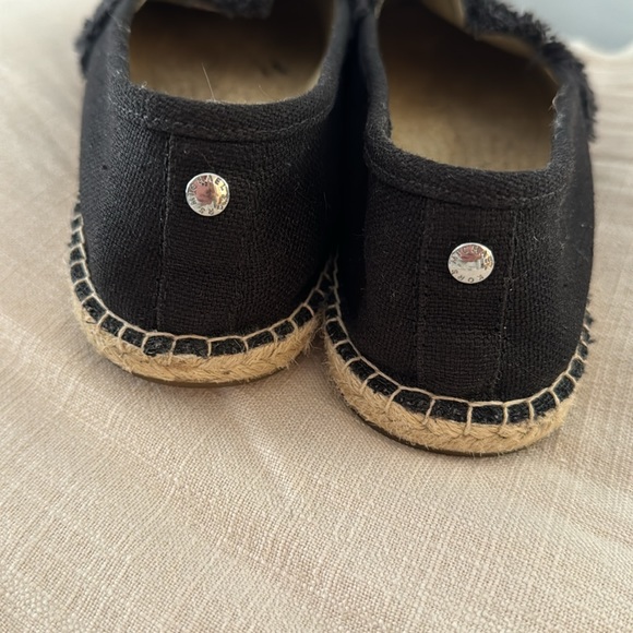 Michael Kors black espadrille flats. Black canvas with frayed fabric detail. - Picture 5 of 9